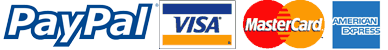 PayPal, Visa, MasterCard, American Express